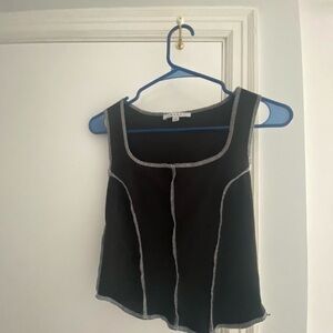 Gaze Black Top with White Edging